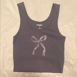 RSQ Gray Fitted Crop Tank Top